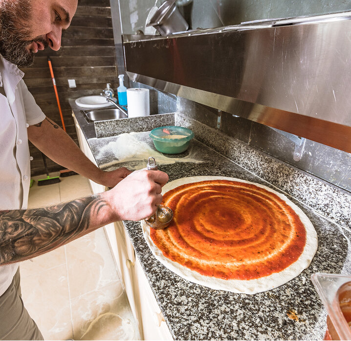 Pizza maker at Armando's Pizza